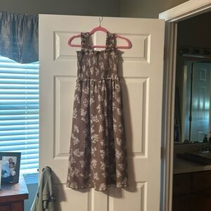 Brown floral dress